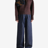 Navy scarf, full body view