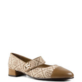 Tan shoes, front view