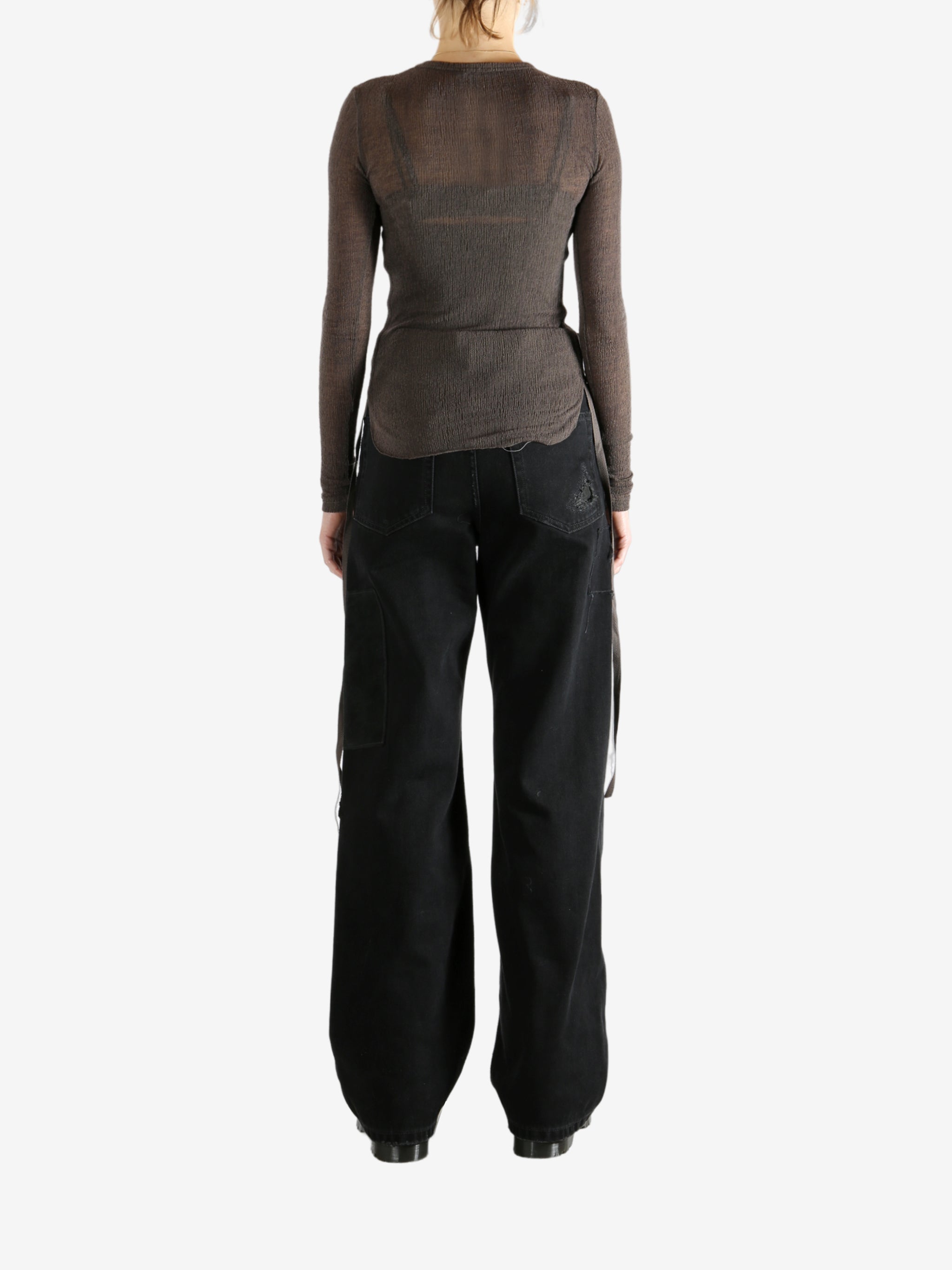 Brown tops, full body view