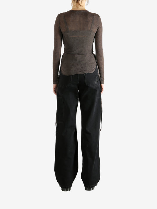 Brown tops, full body view