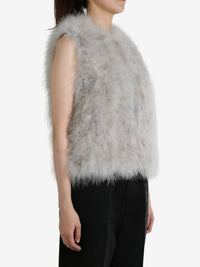 YVES SALOMON - Women Cropped Feather Gilet