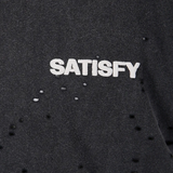 Close up of black top, showing texture of the cotton fabric