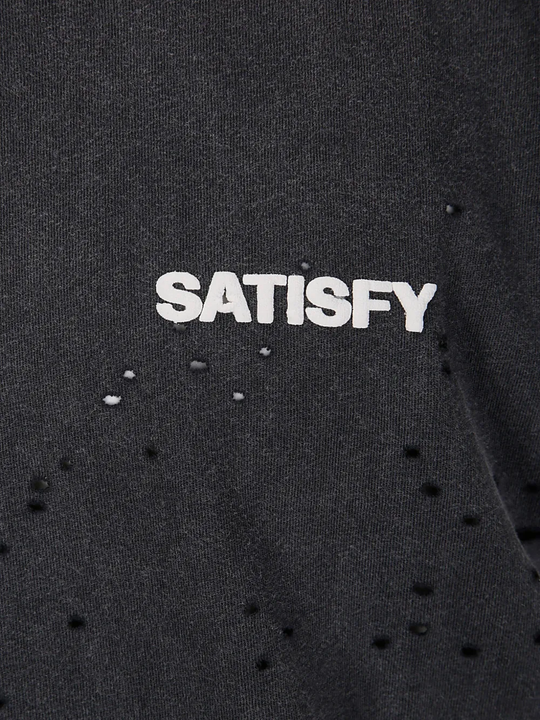 Close up of black top, showing texture of the cotton fabric