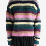 Green knitwear worn by a person, showing the knitwear's fit