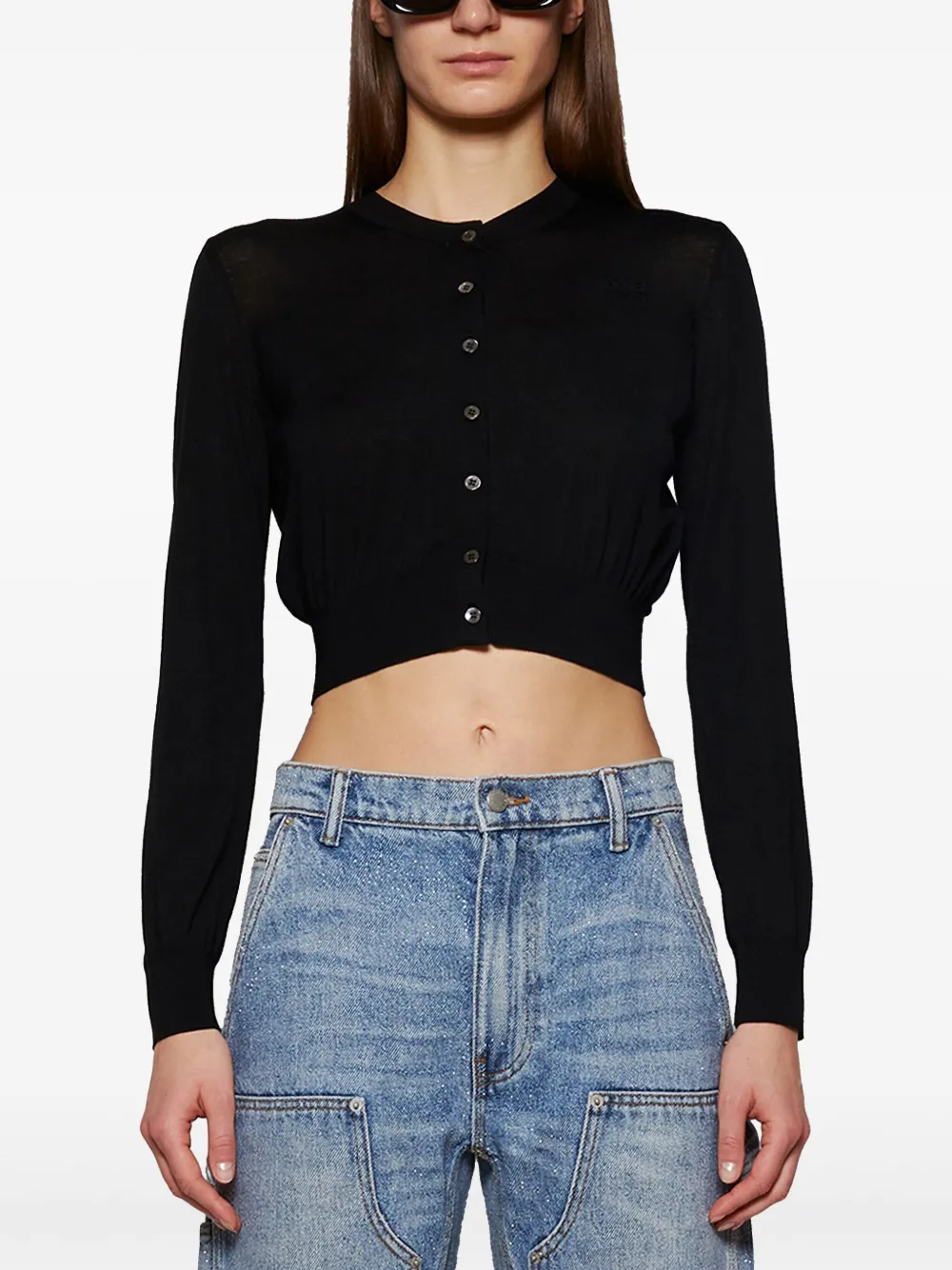 T BY ALEXANDER WANG - Women Superfine Cropped Crewneck Cardigan