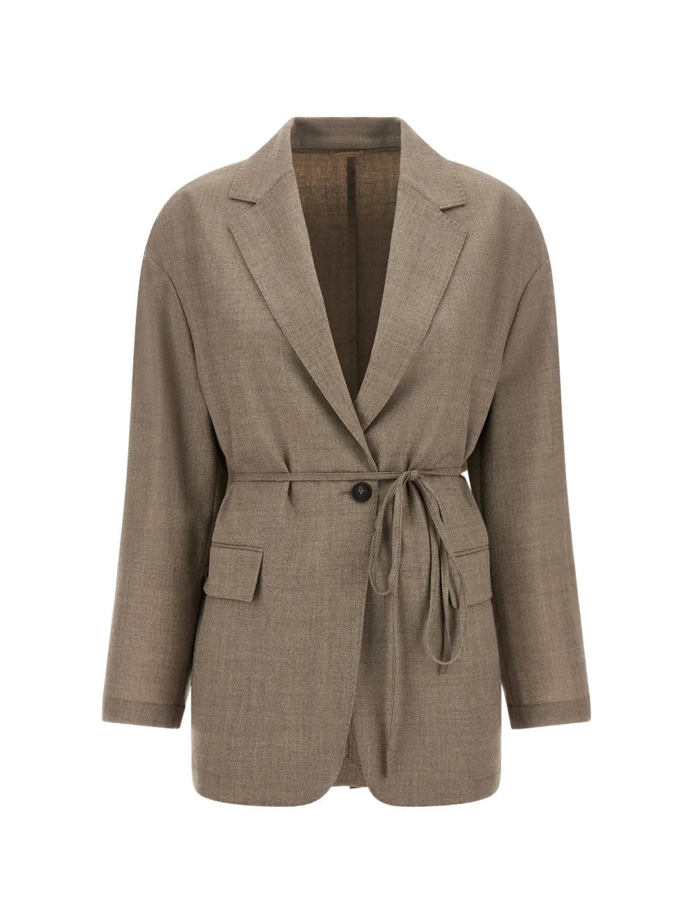 Tan jacket, front view
