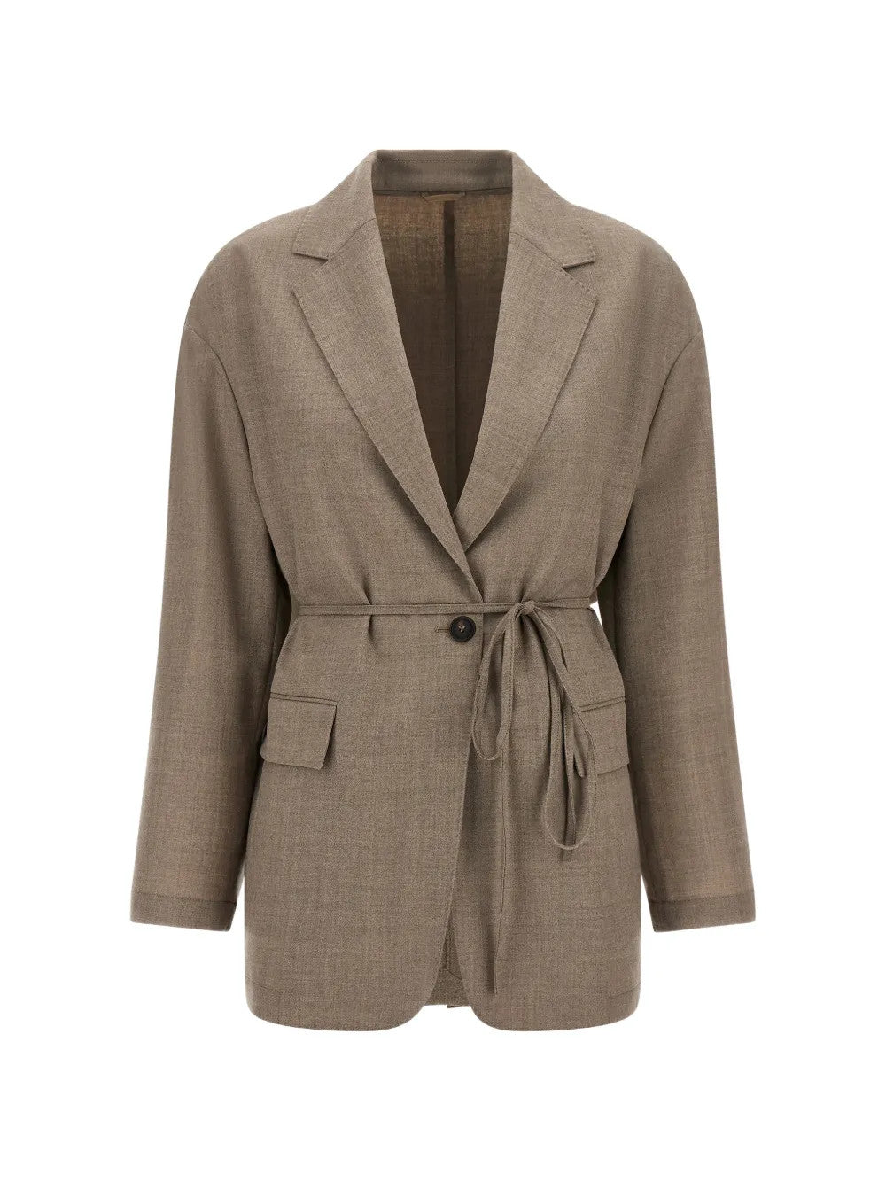Tan jacket, front view