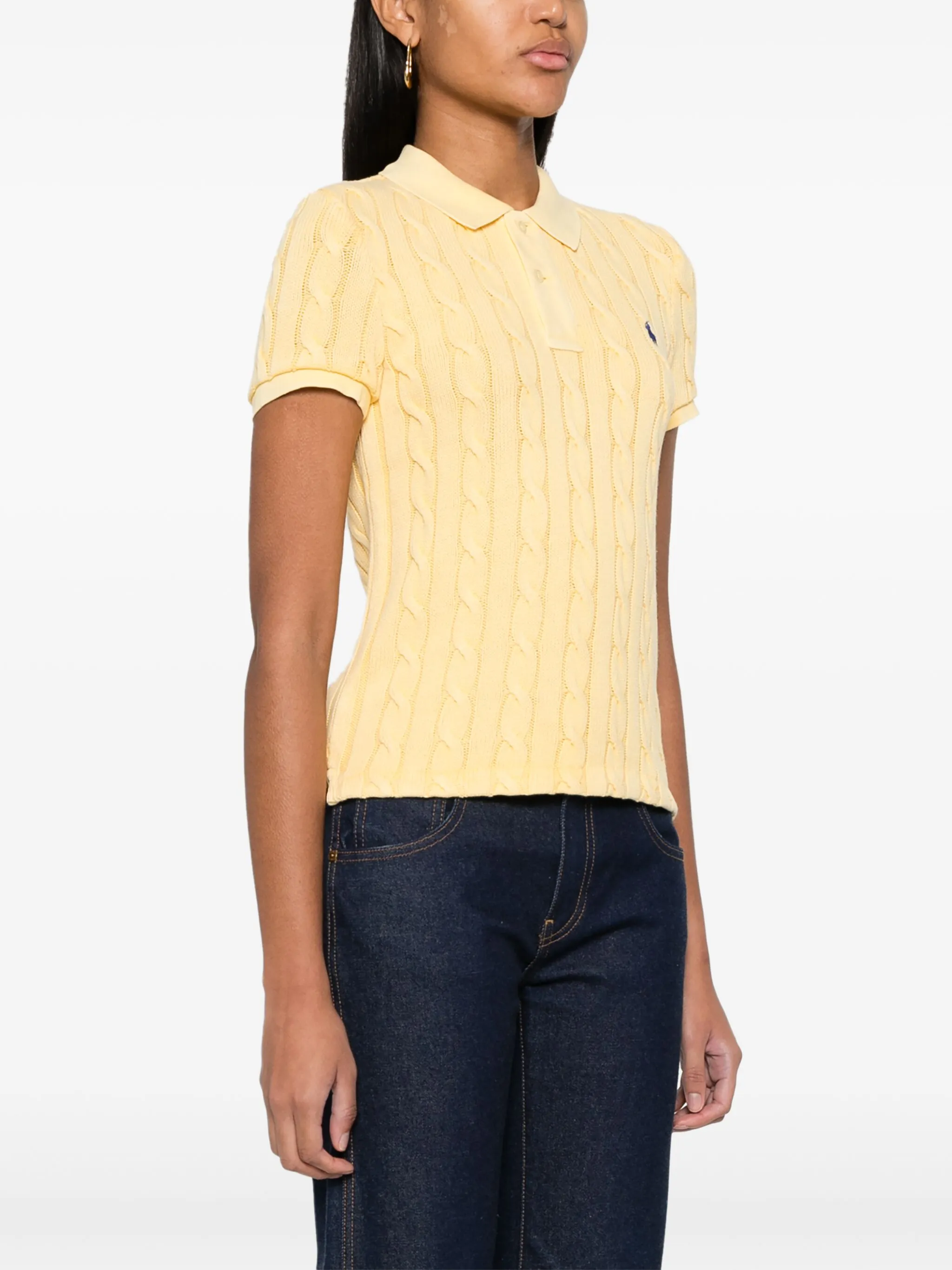 yellow shirt worn by a person, showing the shirt's fit

