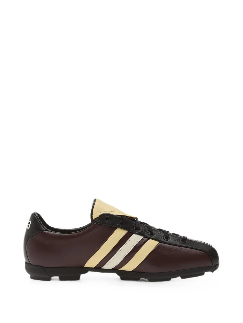 Burgundy shoes, side view