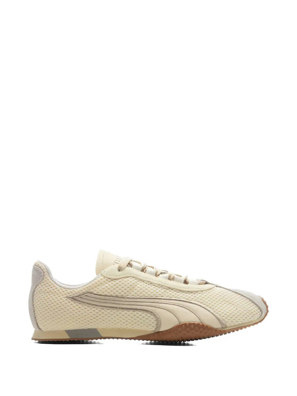 Tan shoes, side view