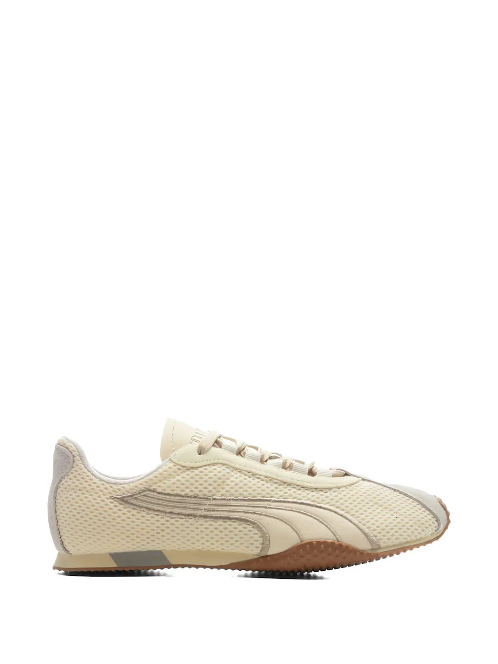 Tan shoes, side view