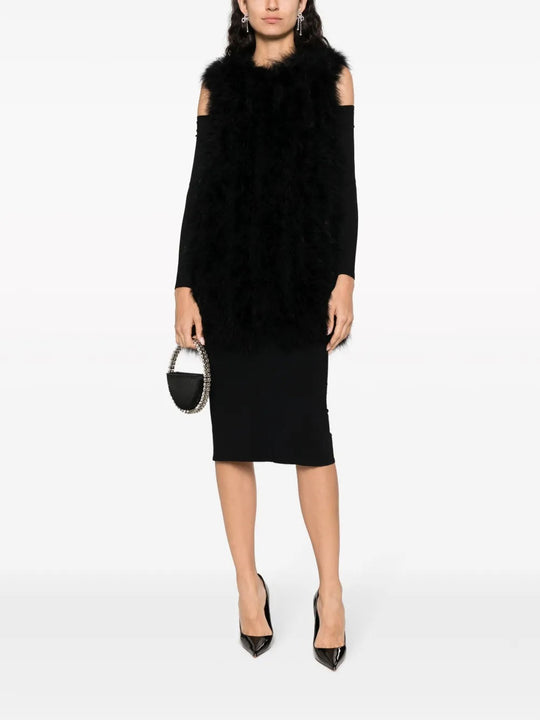 Black gilet, full body view