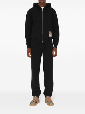 BURBERRY - Men Check Label Zip-Thru Hoodie