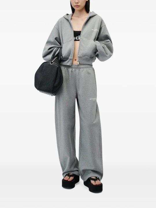 Grey hoodie, full body view