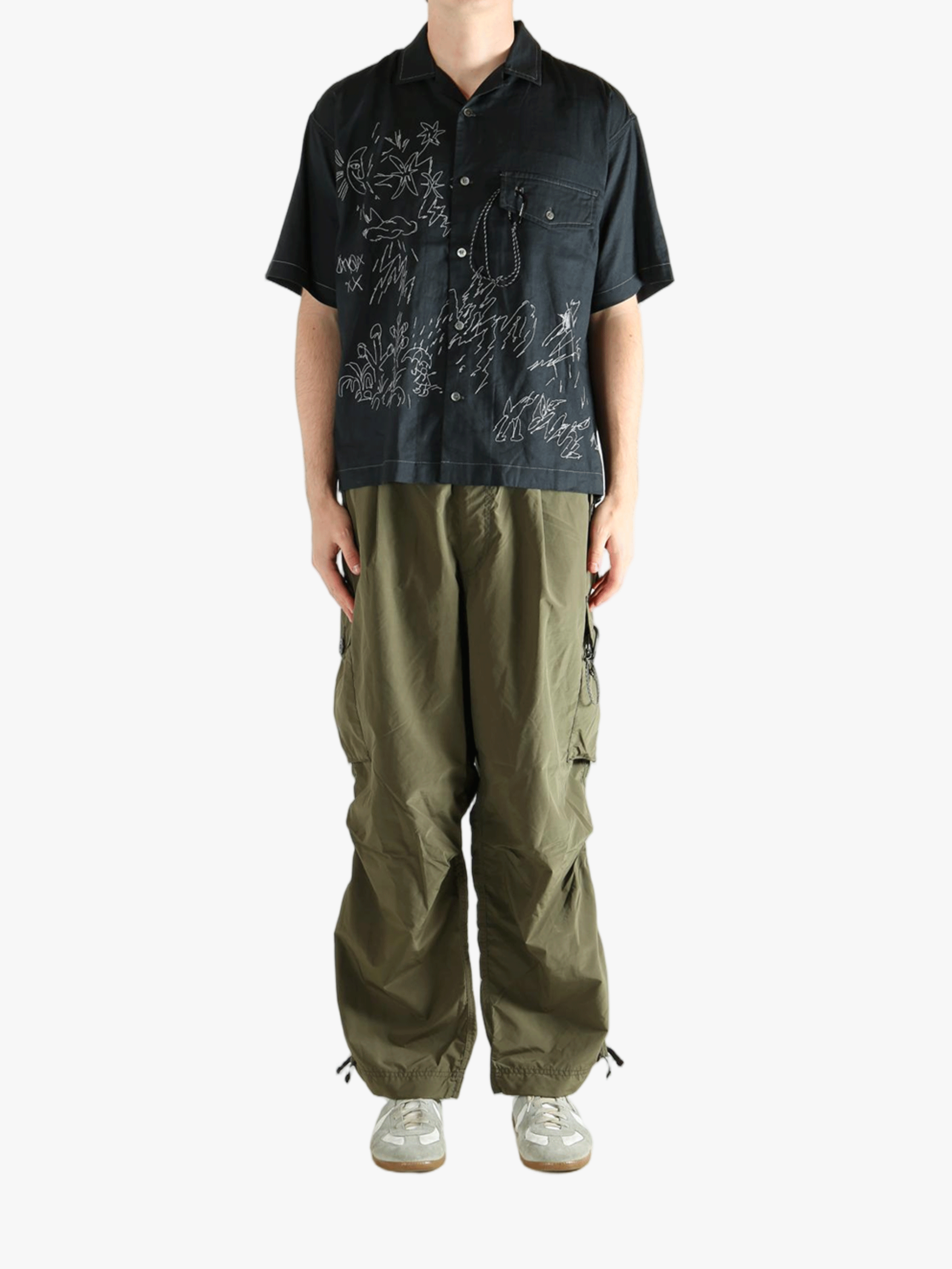 Black shirts, full body view