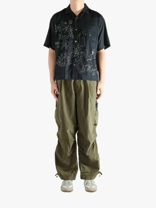 Black shirts, full body view