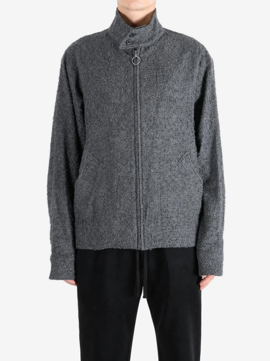 Grey jacket, full body view