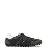 Navy shoes, side view