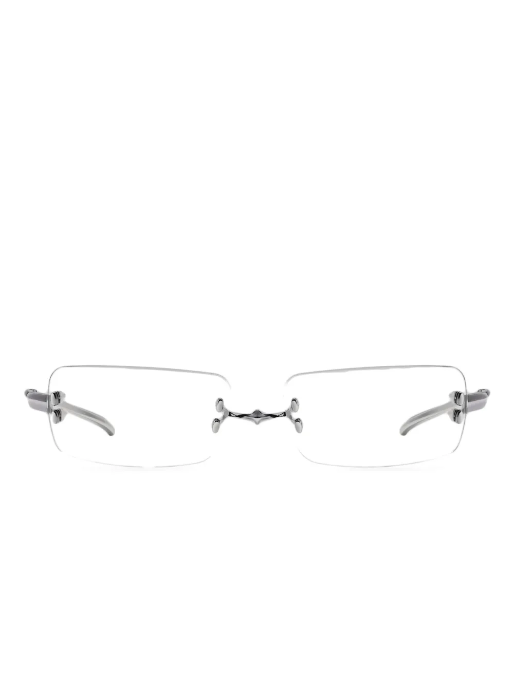Silver eyeglasses,front view