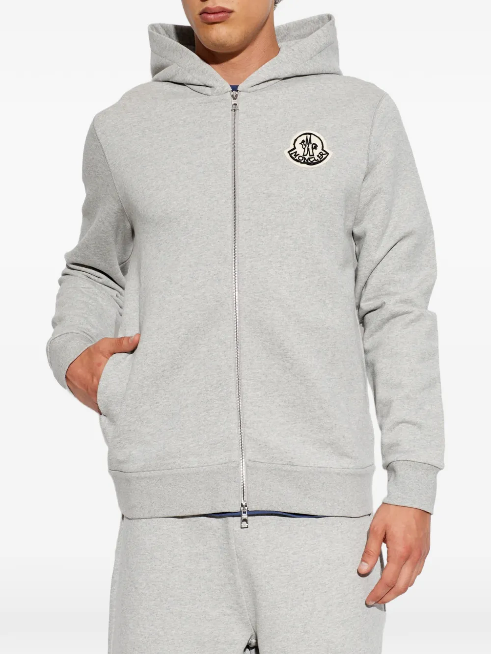 Grey hoodie, full body view