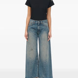 Blue pants, full body view