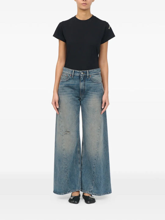 Blue pants, full body view