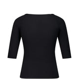 Black top, back view