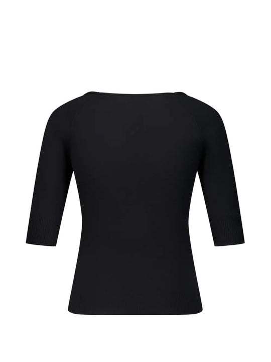 Black top, back view