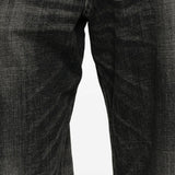 Close up of black pants, showing texture of the cotton fabric