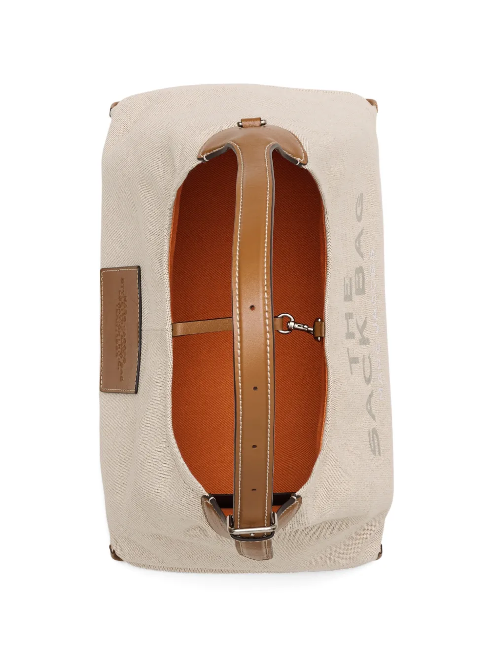 Tan bag, showing texture of the fabric