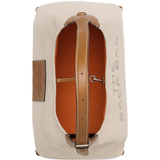 Tan bag, showing texture of the fabric