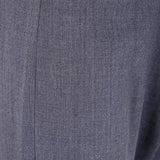 Close up of gray pants, showing texture of the polyester fabric