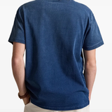 Blue t-shirt, full body view