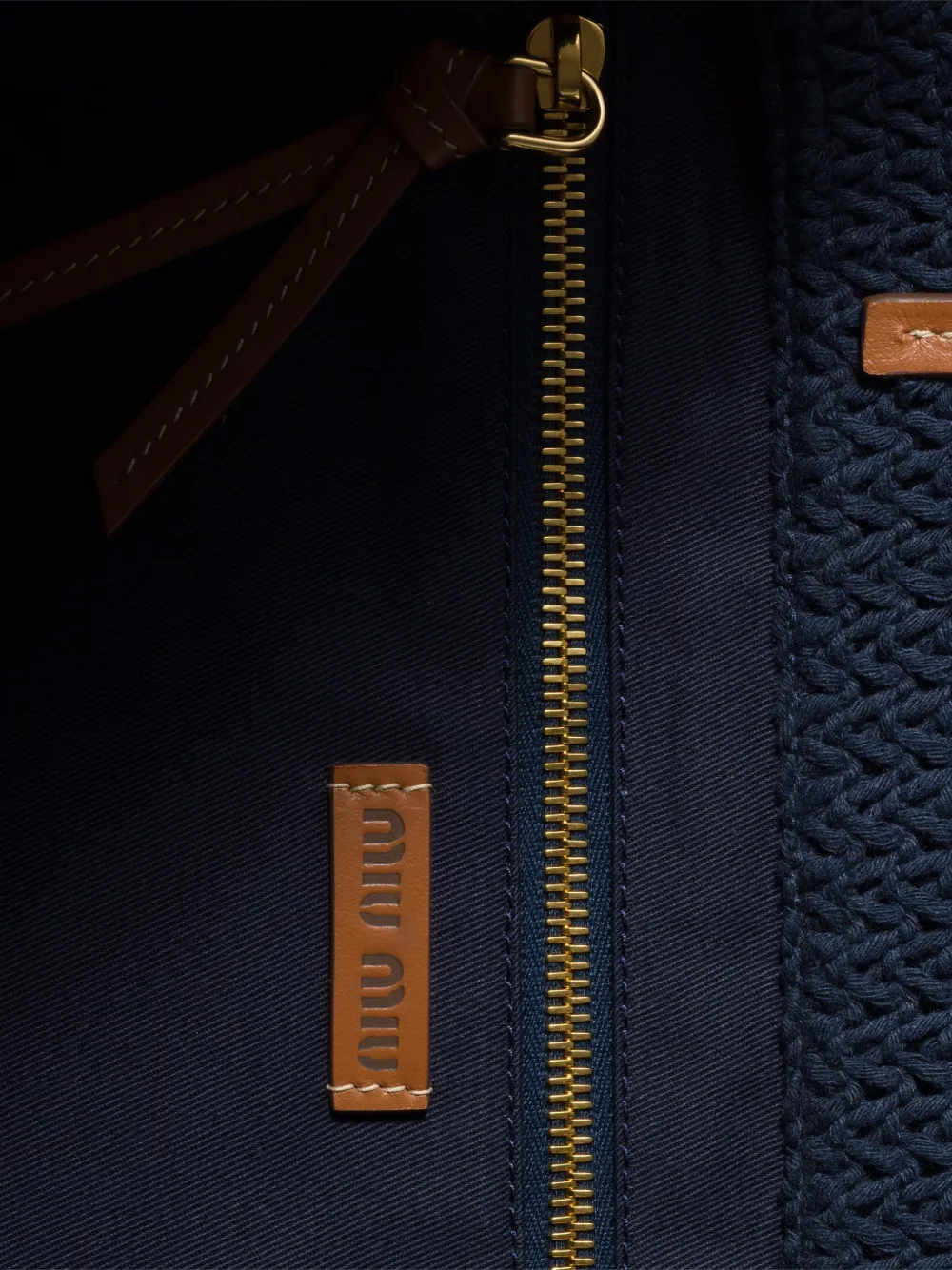 Close up of Navy bag, showing detail