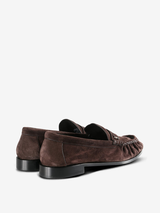 Brown loafer, back view