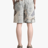 Blue shorts, full body view