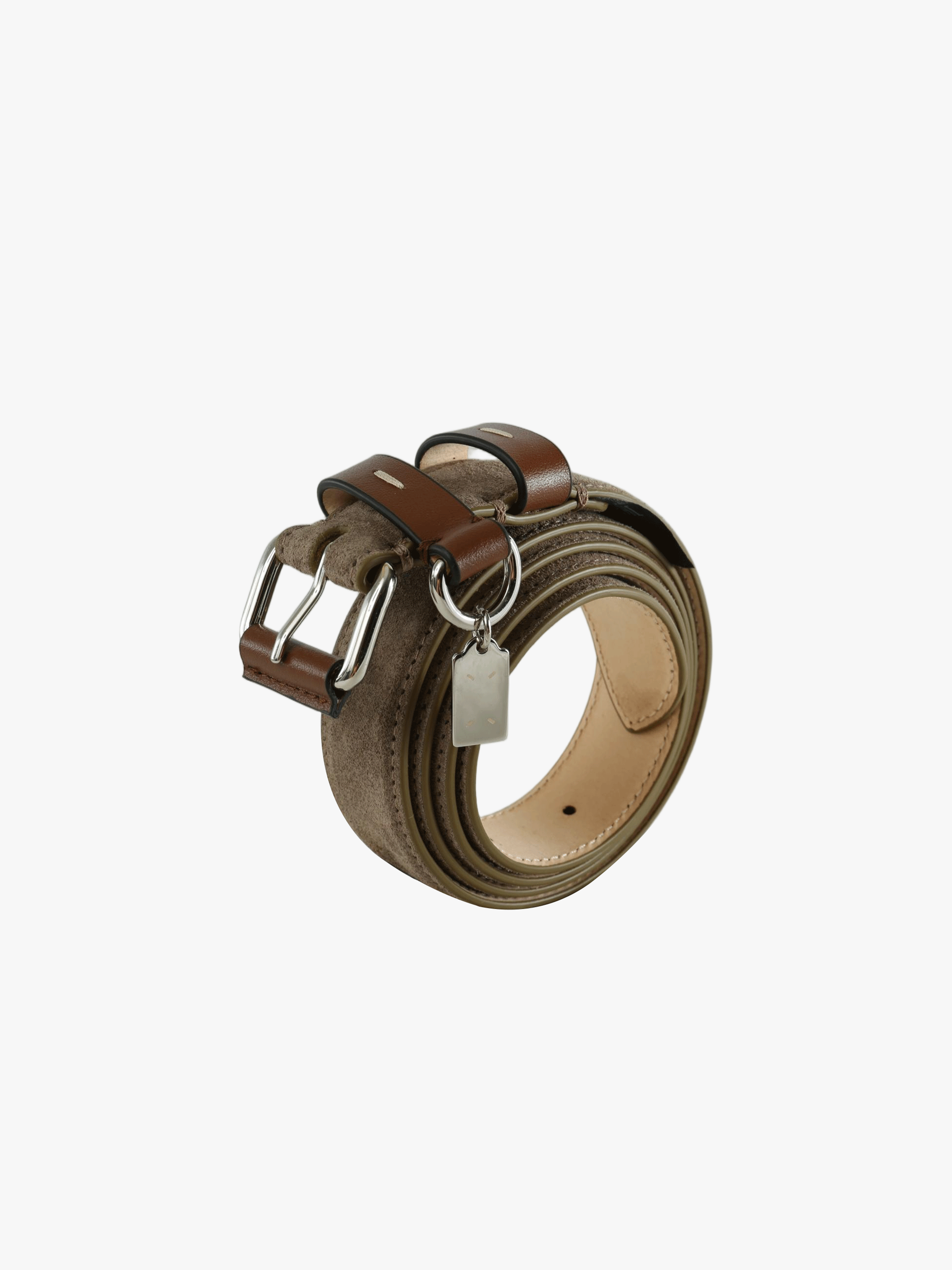 Brown accessories, front view