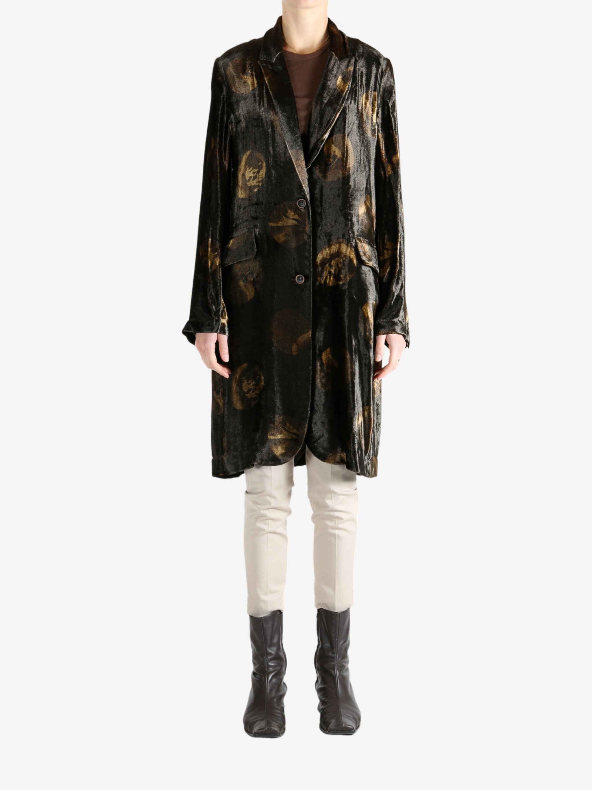 Brown jacket, full body view