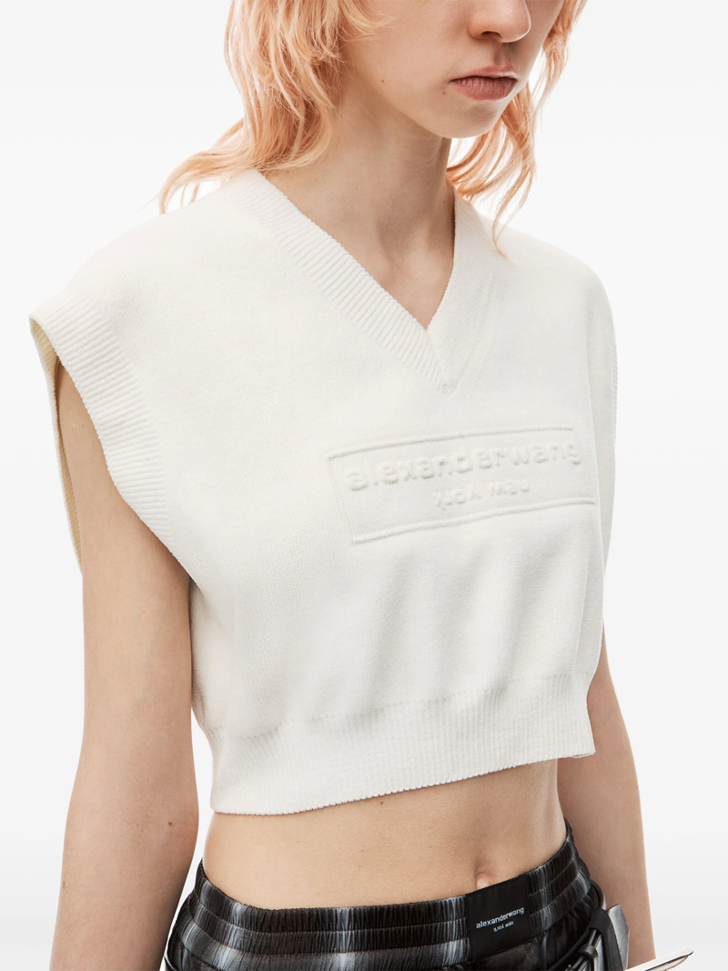 ALEXANDER WANG Women Embossed Logo V-Neck Vest Pullover