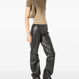 Brown t-shirt, full body view