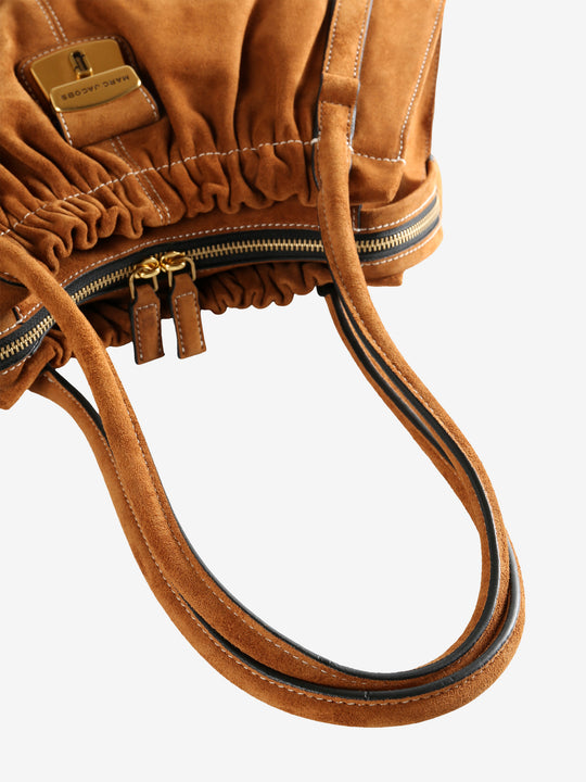 Brown handbag,front view