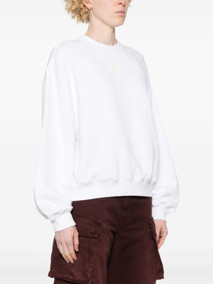 T BY ALEXANDER WANG - Women Essential Terry Crew Sweatshirt W/ Puff Paint Logo