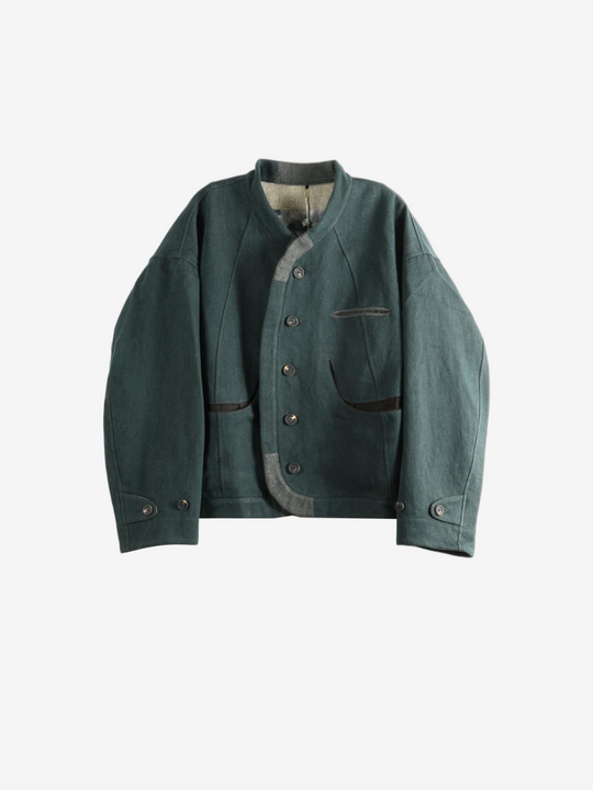 Green jeans, front view