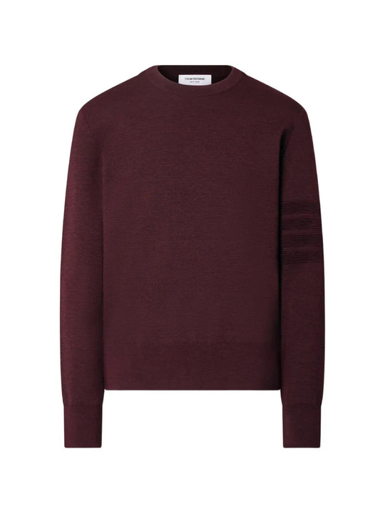 Burgundy knitwear, front view