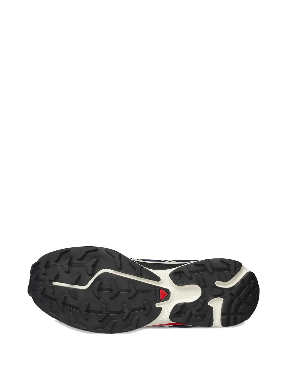 Close up of blue sneakers, showing texture of the rubber fabric