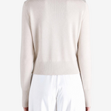 Tan knitwear, full body view