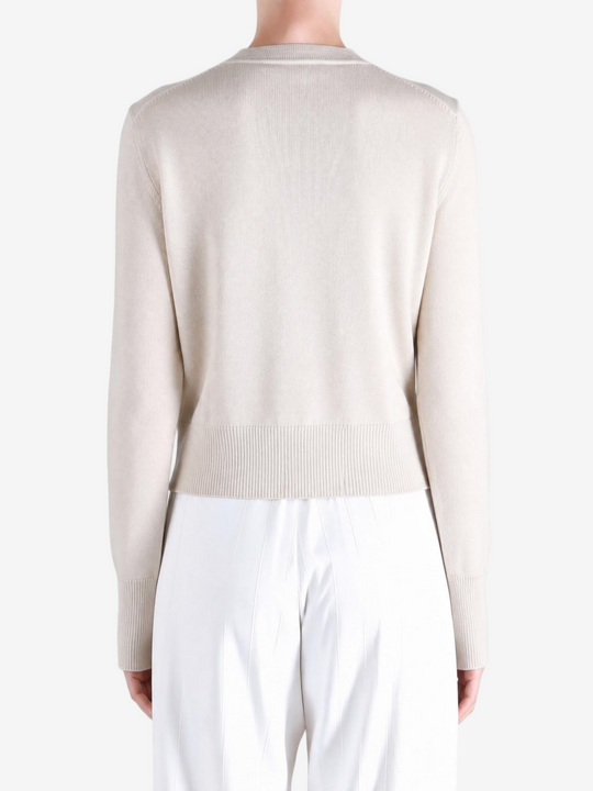 Tan knitwear, full body view