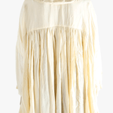 Yellow tops worn by a person, showing the top fit