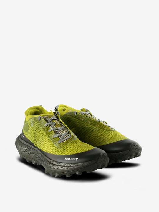 Green sneaker, front view