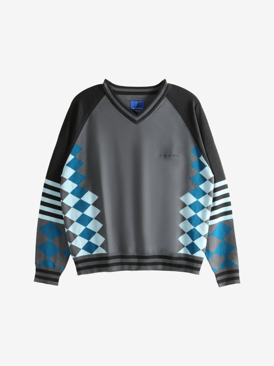 Grey jumper, front view